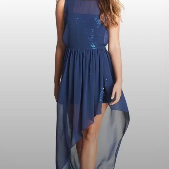 BCBG MaxAzria Katrine Blue Sparkle Party Dress s: 12 - Picture 2 of 16